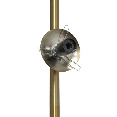 66" Tall Mid-Century Modern Tree Floor Lamp With Dual White Glass Globe Shade Gold - Simple Designs - Image 3