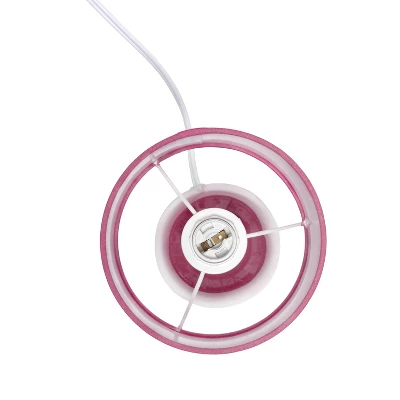 10.04" Traditional Ceramic Thimble Base Bedside Table Desk Lamp With Matching Fabric Shade Mauve - Simple Designs - Image 6