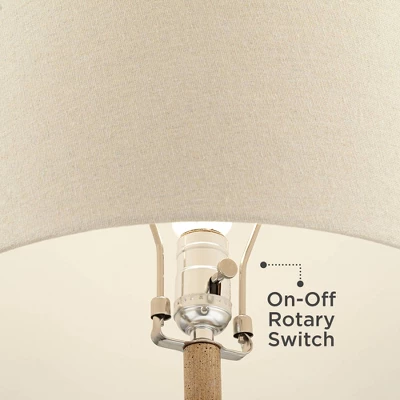 360 Lighting Sandstone Gourd 27" Tall Farmhouse Rustic Modern Coastal Table Lamp Brown Single Beige Shade Living Room Bedroom Bedside Nightstand House - Image 4