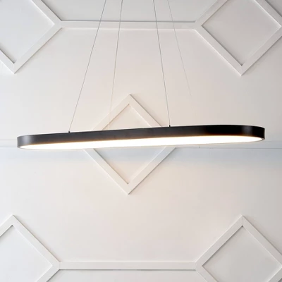 38.75" Nolan Modern Bohemian Iron Linear Integrated LED Pendant Black - JONATHAN Y - Image 4