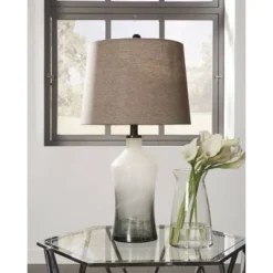 Set Of 2 Nollie Glass Table Lamps Gray - Signature Design By Ashley