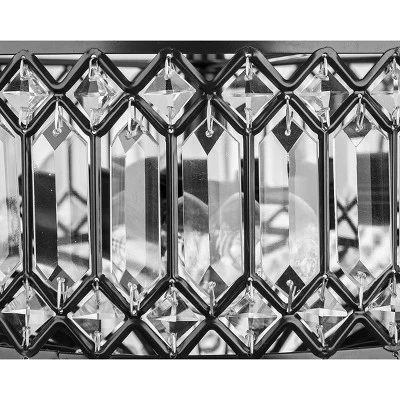 15.25" Glass And Metal Tiered Jeweled Semi Flush Mount Ceiling Light - River Of Goods - Image 4