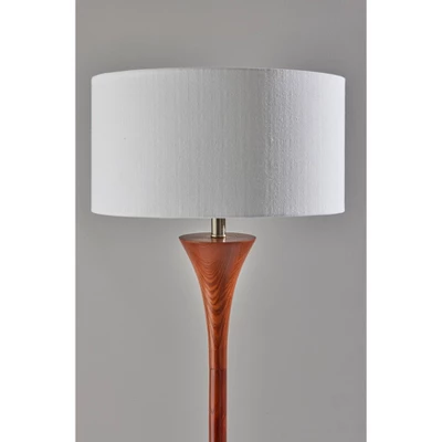 Rebecca Floor Lamp Walnut Rubberwood With Antique Brass Accent - Adesso - Image 4