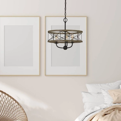 (16" X 16") 3 Light Metal Round Modica Chandelier Ivory - Cal Lighting - Image 2