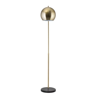 FC Design Modern Standing Adjustable Floor Lamp With Metal Dome Shade And Black Marble Base In Brass Gold Finish - Brass Gold - Image 3