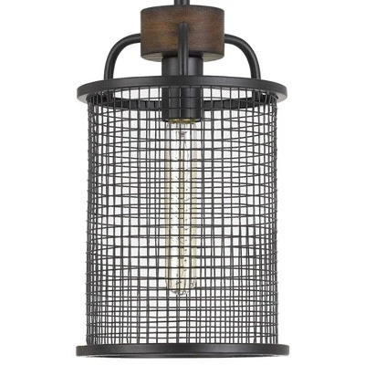 7.75" X 7.75" X 19.5" Metal/Wood Aberdeen Mesh Pendant Bronze - Cal Lighting - Image 3