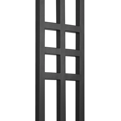 Franklin Iron Works Industrial Floor Lamp 64" Tall Matte Black 3-Light Rectangular Linen White Glass Shades For Living Room House - Image 4