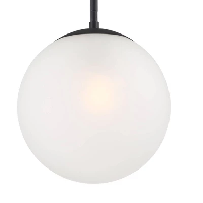 360 Lighting Ciana Black Mini Pendant 10" Wide Modern Orb Frosted Globe Glass Shade For Dining Room House Foyer Kitchen Island Entryway Bedroom Home - Image 2