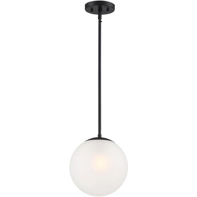 360 Lighting Ciana Black Mini Pendant 10" Wide Modern Orb Frosted Globe Glass Shade For Dining Room House Foyer Kitchen Island Entryway Bedroom Home - Image 4