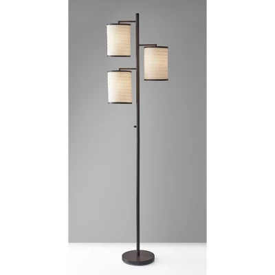 74" Bellows Tree Lamp Brown - Adesso