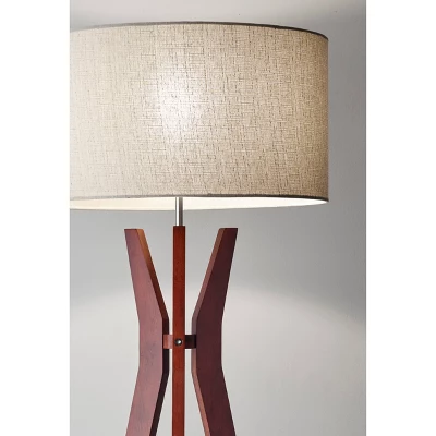 59.5" 3-way Bedford Shelf Floor Lamp Brown - Adesso - Image 2