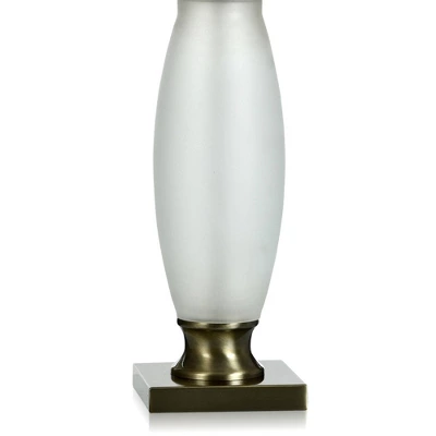 Rosalind Frosted Glass/Brass Table Lamp With Brussel's Shade Off-White - StyleCraft - Image 2