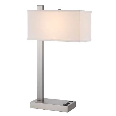 Contemporary Metal Desk Lamp Brushed Steel With USB Port - Cal Lighting - Image 2