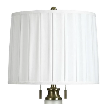 Rosalind Frosted Glass/Brass Table Lamp With Brussel's Shade Off-White - StyleCraft