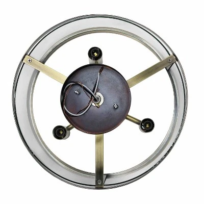 3-Light 13" Industrial Farmhouse Glass/Metallic Accented Semi-flushmount Ceiling Light - Lalia Home - Image 8