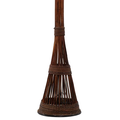 Traditional Bamboo Floor Lamp Brown - Olivia & May - Image 5