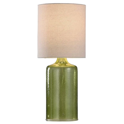 Seeded Glass Table Lamp Meadow Green Finish - StyleCraft