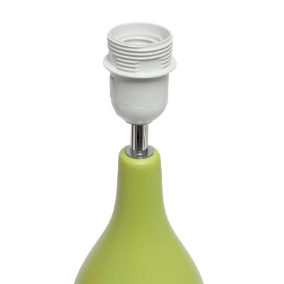 18.11" Traditional Standard Ceramic Dewdrop Table Desk Lamp With Matching Fabric Shade Green - Creekwood Home - Image 2