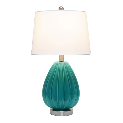 Pleated Table Lamp With Fabric Shade Teal - Lalia Home