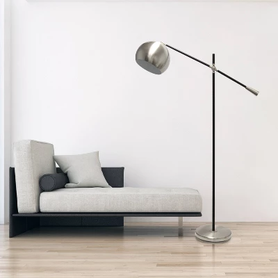 Swivel Floor Lamp With Inner Dome Shade Brushed Nickel - Lalia Home - Image 2