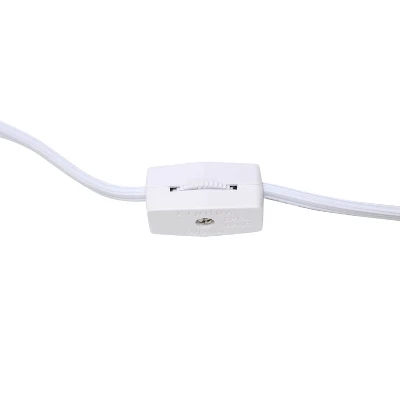 11.81" Traditional Petite Metal Stick Bedside Table Desk Lamp In Chrome With Fabric Shade Green - Creekwood Home - Image 2