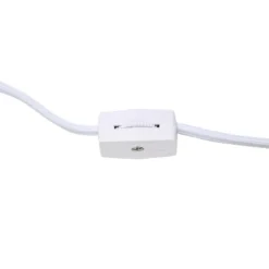 11.81" Traditional Petite Metal Stick Bedside Table Desk Lamp In Chrome With Fabric Shade Blue - Creekwood Home