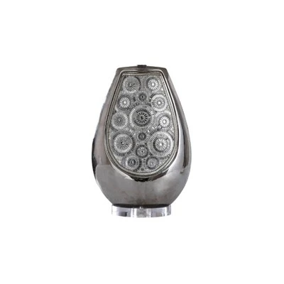 Selsey Crystal Circular Design Ceramic Table Lamp With Drum Shade Chrome - StyleCraft - Image 2