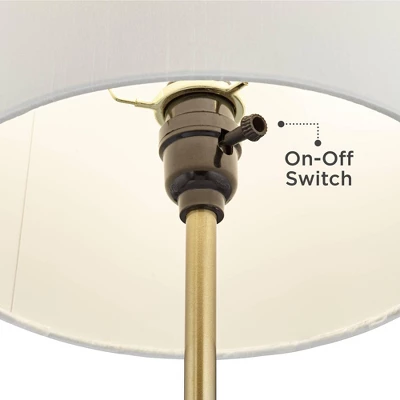 360 Lighting Phoebe Modern Buffet Table Lamps 28 1/2" Tall Set Of 2 Gold Metal White Drum Shade For Bedroom Living Room Bedside Nightstand Office Kids - Image 3