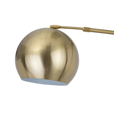 FC Design Modern Standing Adjustable Floor Lamp With Metal Dome Shade And Black Marble Base In Brass Gold Finish - Brass Gold - Image 9