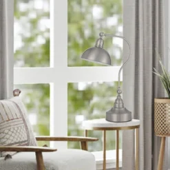 Metal Adjustable Desk Lamp Brushed Steel - Cal Lighting