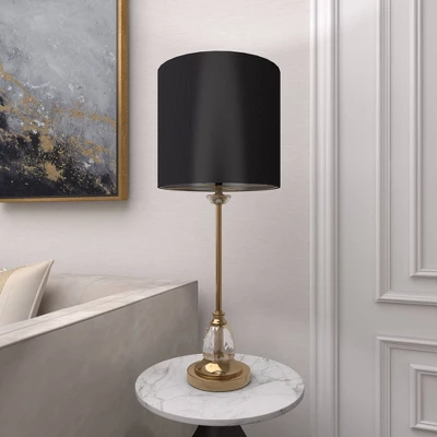 Metal Buffet Lamp With Drum Shade Black - Olivia & May - Image 11