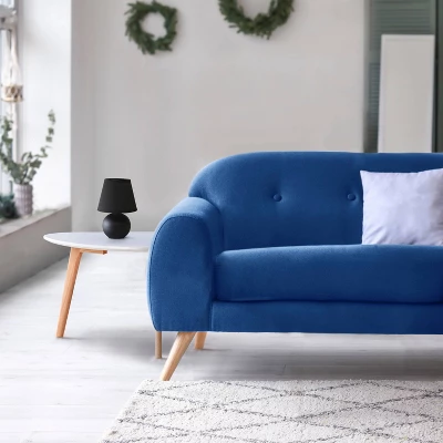 8.66" Petite Ceramic Orb Base Bedside Table Desk Lamp With Matching Tapered Drum Fabric Shade Black - Creekwood Home - Image 7