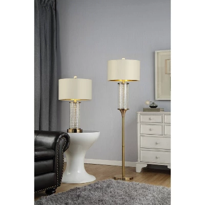 28.75" Traditional Metal Table Lamp With Crystal Accents Gold - Ore International - Image 3