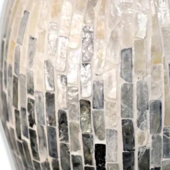 Aasha Capiz Shell Ceramic Table Lamp With Fabric Shade White - StyleCraft