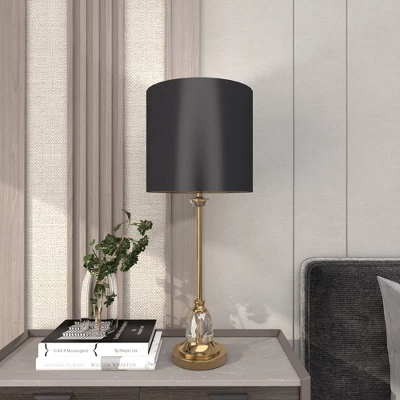 Metal Buffet Lamp With Drum Shade Black - Olivia & May - Image 10