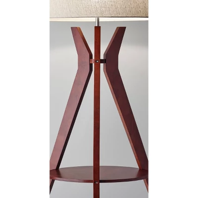 59.5" 3-way Bedford Shelf Floor Lamp Brown - Adesso - Image 3