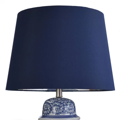 Blue Ivy Swirl Table Lamp With Blue Hardback Fabric Shade - StyleCraft - Image 3