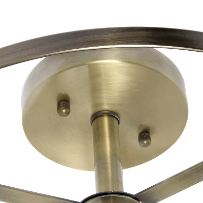 3-Light 13" Industrial Farmhouse Glass/Metallic Accented Semi-flushmount Ceiling Light - Lalia Home - Image 4