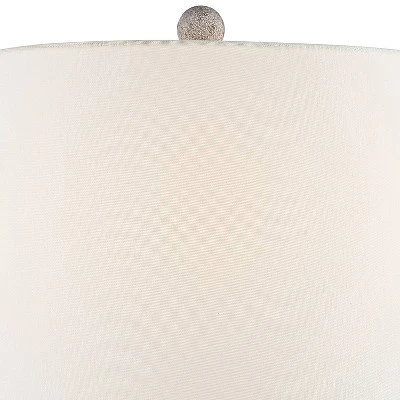 Regency Hill Patsy Country Cottage Table Lamps 26 1/2" High Set Of 2 Blue Gray Washed Fabric Drum Shade For Bedroom Living Room Bedside Nightstand - Image 7