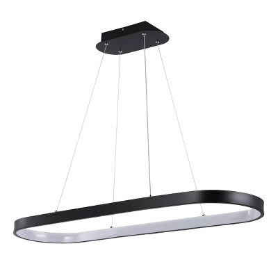 38.75" Nolan Modern Bohemian Iron Linear Integrated LED Pendant Black - JONATHAN Y - Image 7