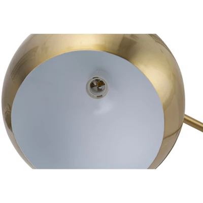 FC Design Modern Standing Adjustable Floor Lamp With Metal Dome Shade And Black Marble Base In Brass Gold Finish - Brass Gold - Image 10