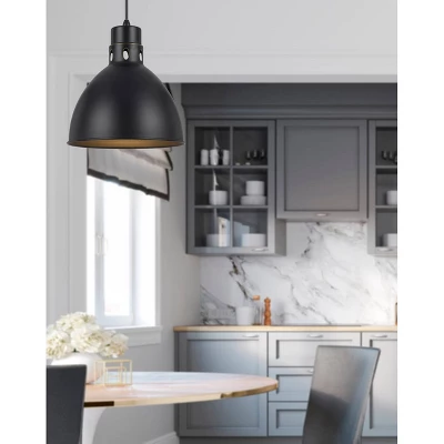 10.75" X 10" Metal Webster Pendant Dark Bronze - Cal Lighting - Image 2