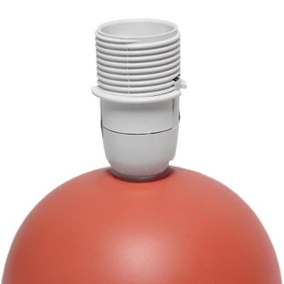 8.66" Petite Ceramic Orb Base Bedside Table Desk Lamp With Matching Tapered Drum Fabric Shade Orange - Creekwood Home - Image 3