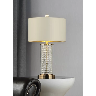 28.75" Traditional Metal Table Lamp With Crystal Accents Gold - Ore International - Image 2