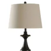 Natural Linen Floor Lamp Bronze Finish - StyleCraft