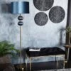 Fabric Floor Lamp With Drum Shade Blue - Olivia & May