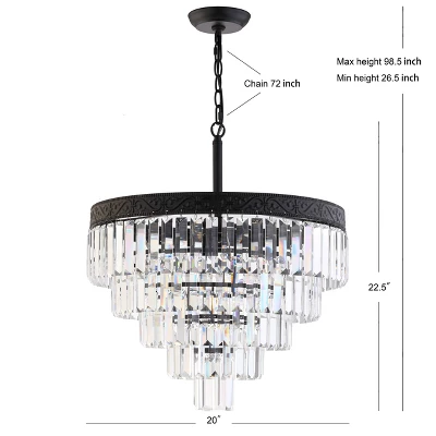 20" Wyatt Crystal Chandelier (Includes Energy Efficient Light Bulb) Bronze - JONATHAN Y - Image 3
