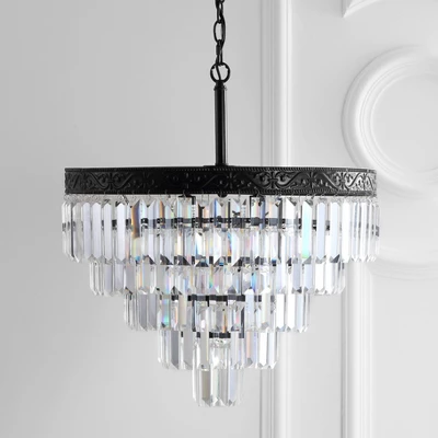 20" Wyatt Crystal Chandelier (Includes Energy Efficient Light Bulb) Bronze - JONATHAN Y - Image 2
