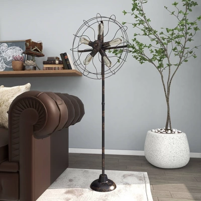 Industrial Metal Floor Lamp Brown - Olivia & May - Image 8