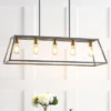 38" LED 5-Light Floyd Iron Adjustable LED Pendant Gray/Brass - JONATHAN Y